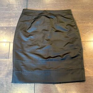 Trina Turk Black Satin Knee length skirt. Like new!